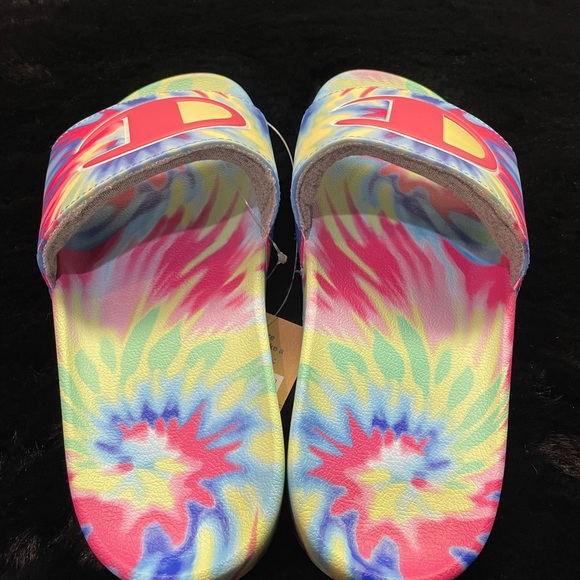 🆕 Champion Women's IPO Tie Dye Slide Sandal (Pink/Light Yellow/Multi, 7) - Picture 4 of 7